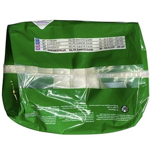 FitRight Adult Diapers Incontinence Briefs with Tabs 8 Count New 5XL 90-106 in - Picture 2 of 3